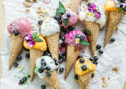 large selection of ice cream