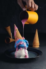 ice cream with syrup